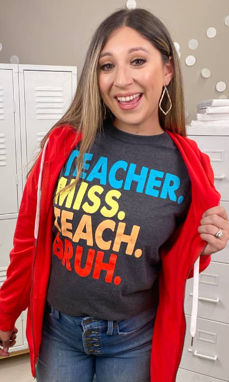 Teacher Miss Teach Bruh Graphic T-Shirt