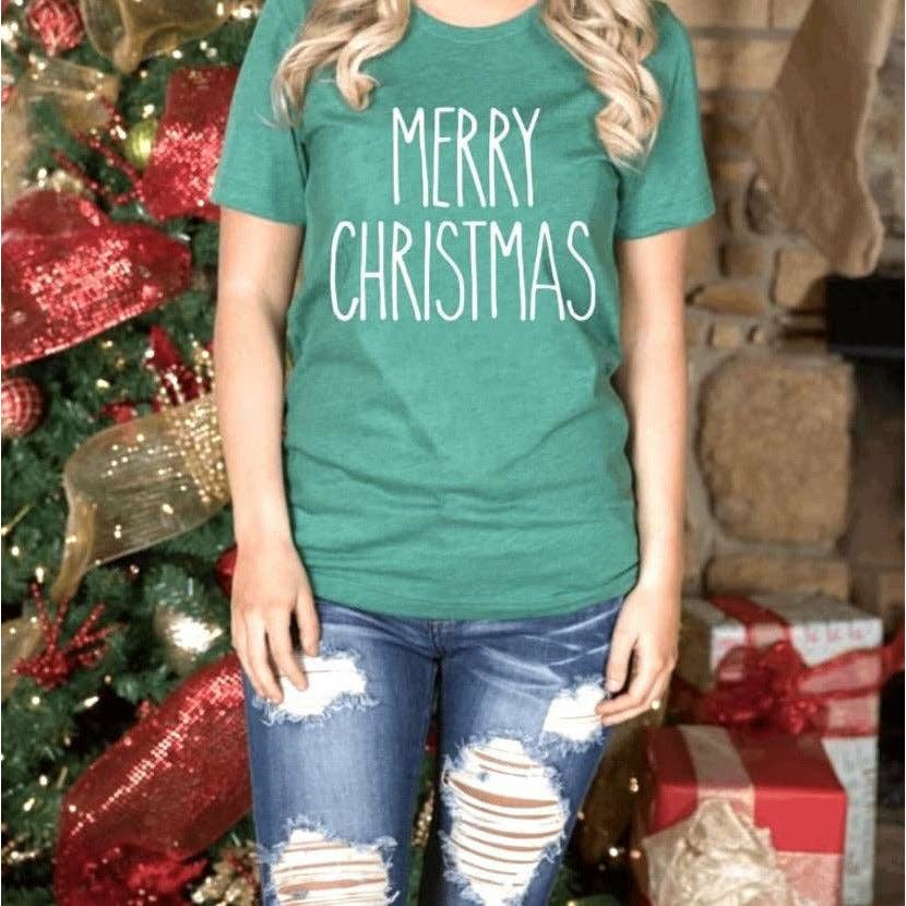 Merry Christmas - Screen Print Transfer Graphic Tee