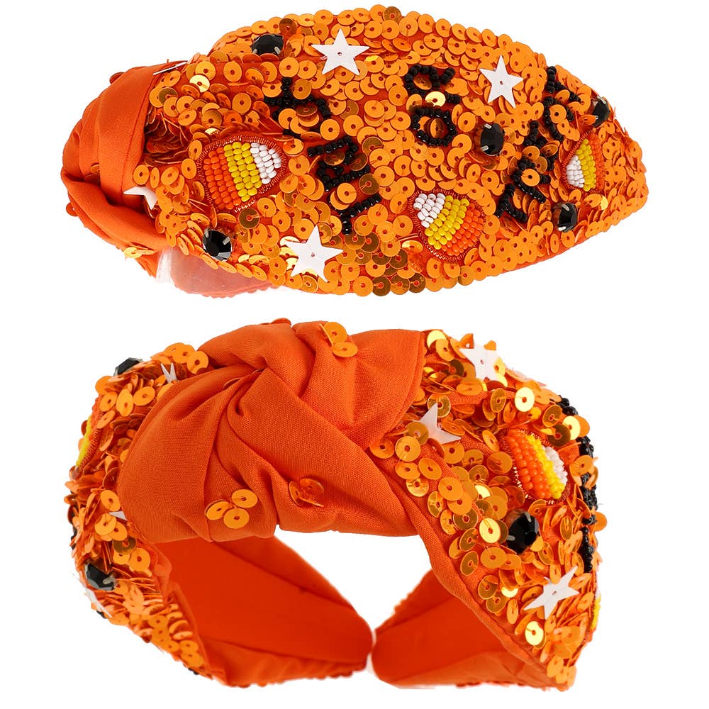 Halloween Trick or Treat Top Knotted Headband