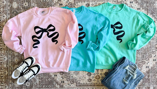 Girly Bow Sweatshirt (Pastels) (CLOSING 2/3)