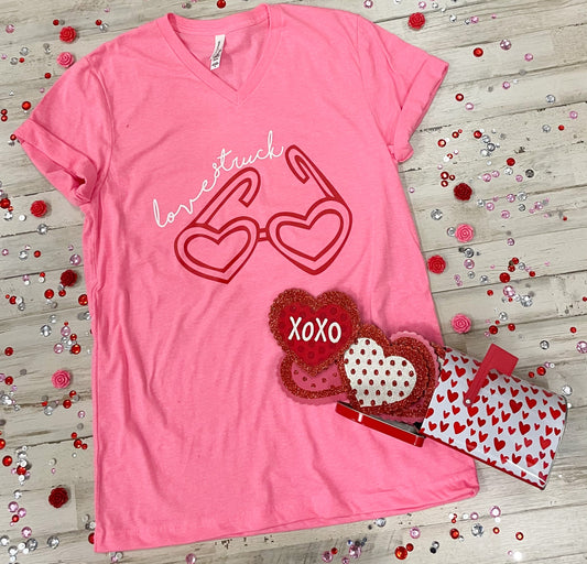 Lovestruck (Neon Pink V Neck)