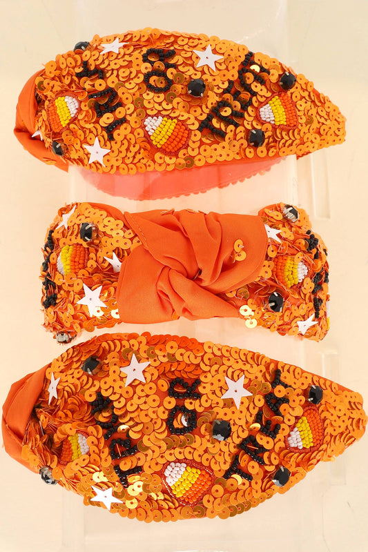 Halloween Trick or Treat Top Knotted Headband