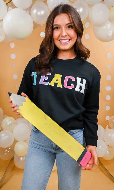 Soft Ideal Chenille Teach Sweatshirt