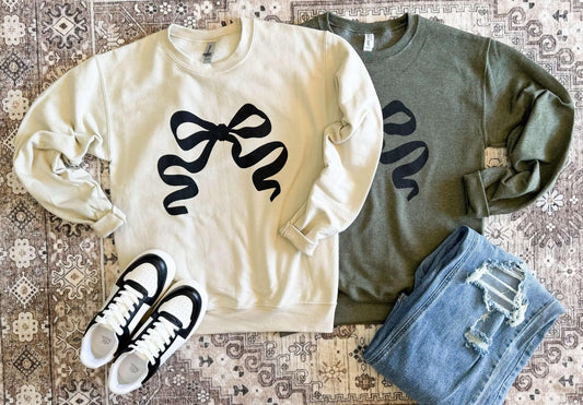Girly Bow Sweatshirt (Neutrals) (CLOSING 2/3)