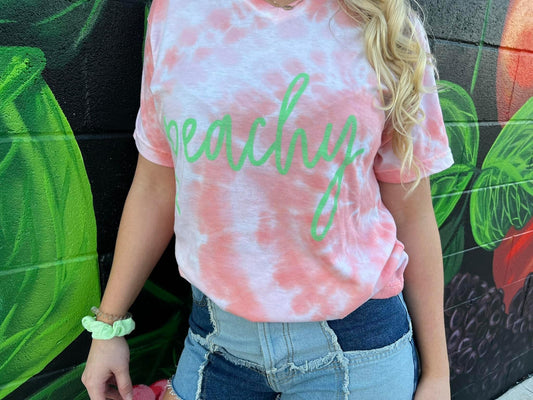 Peachy (Tie Dye V Neck Tee) CLOSING 5/31