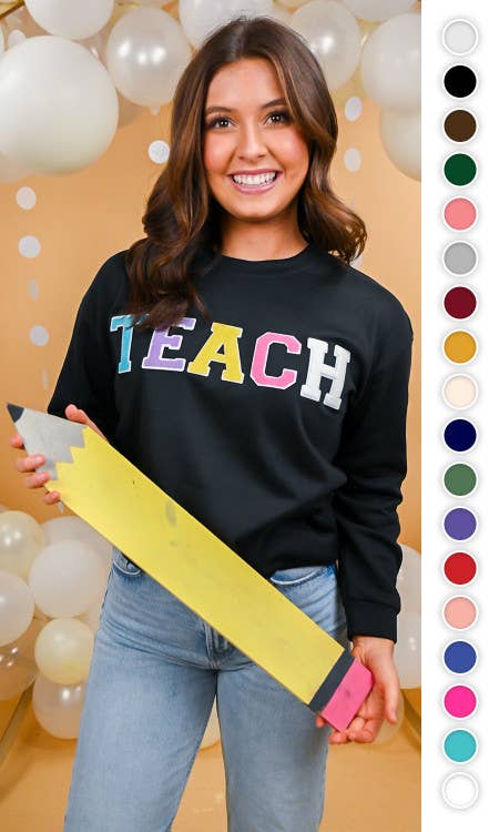 Soft Ideal Chenille Teach Sweatshirt